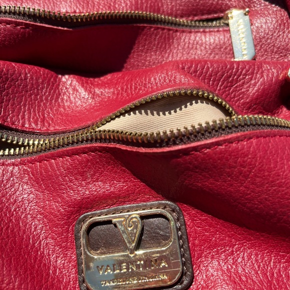 Elegant Red Leather Shoulder Bag VALENTINA CROSSBODY, beautiful leather - Picture 7 of 7